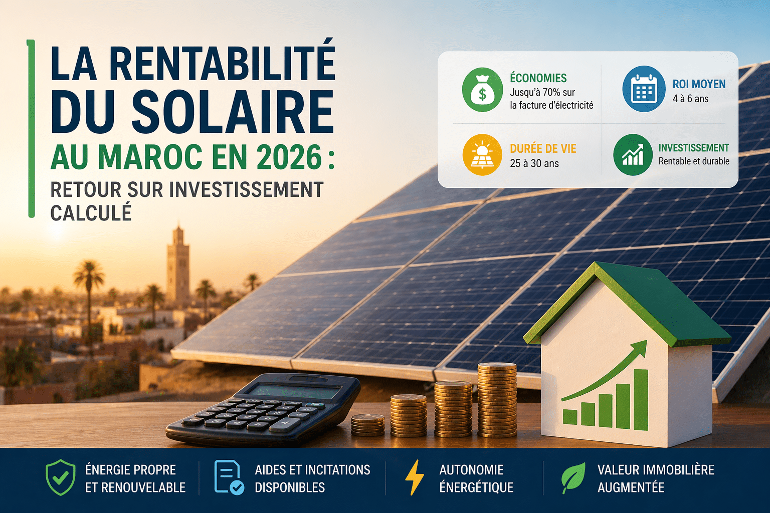 La Rentabilité du Solaire au Maroc en 2026 : Retour sur Investissement Calculé