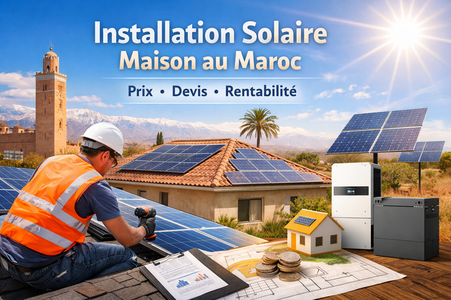 Installation solaire maison Maroc : Prix 2026, Devis & Rentabilité
